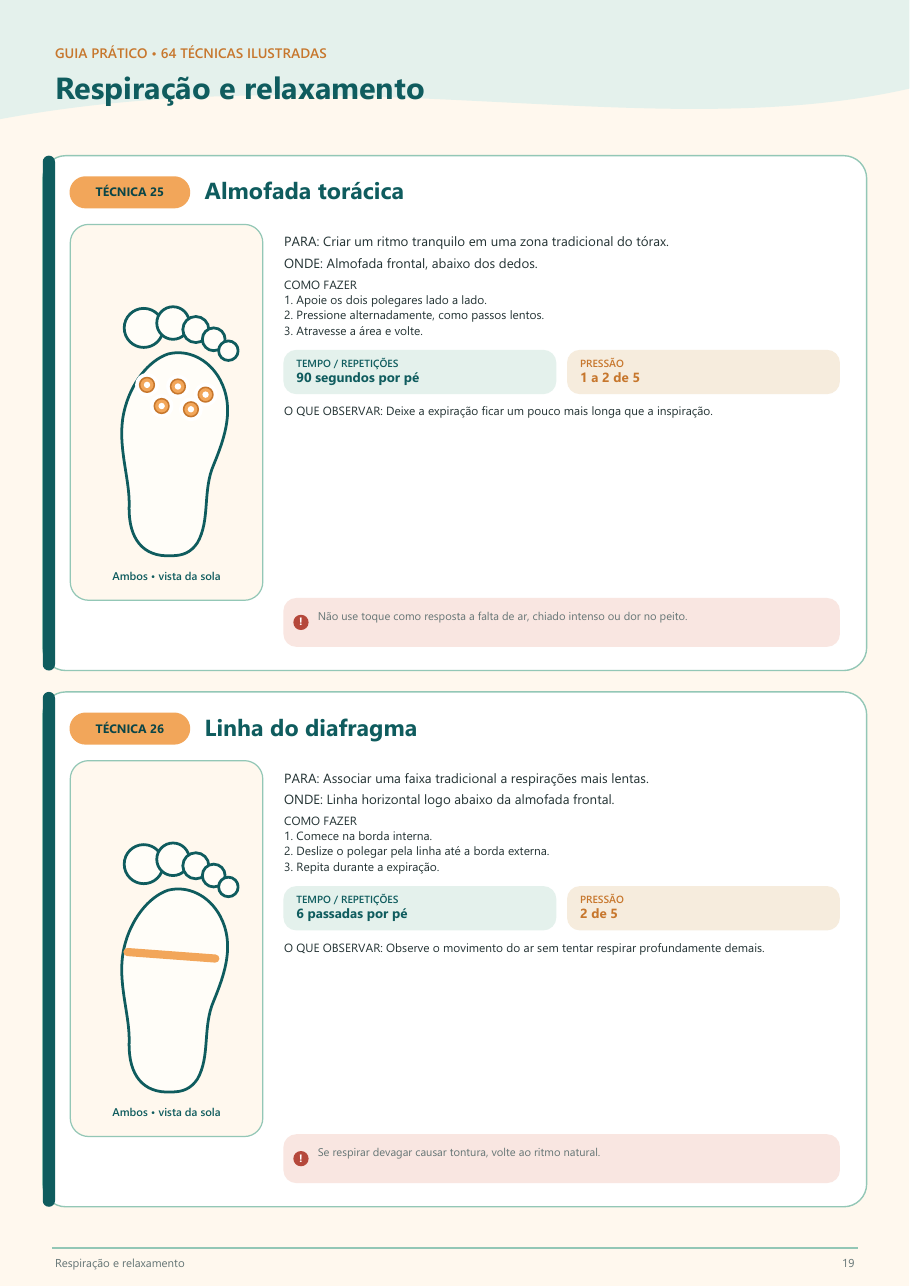 Cards de respiração e relaxamento